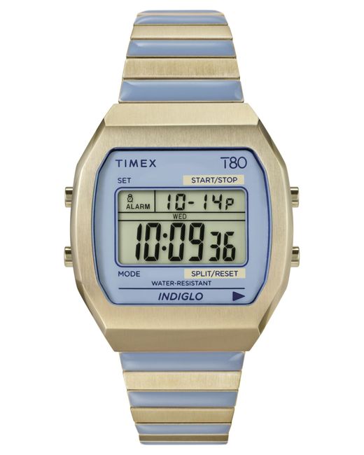 Timex Gray Gold-tone Expansion Band Blue Dial Gold-tone