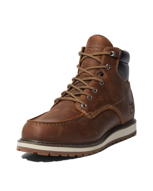 Timberland Brown Irvine Wedge 6 Inch Soft Toe Industrial Work Boot for men