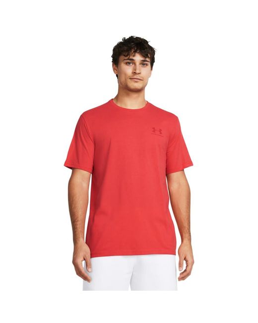 Under Armour Red Sportstyle Left Chest Short Sleeve T-shirt, for men