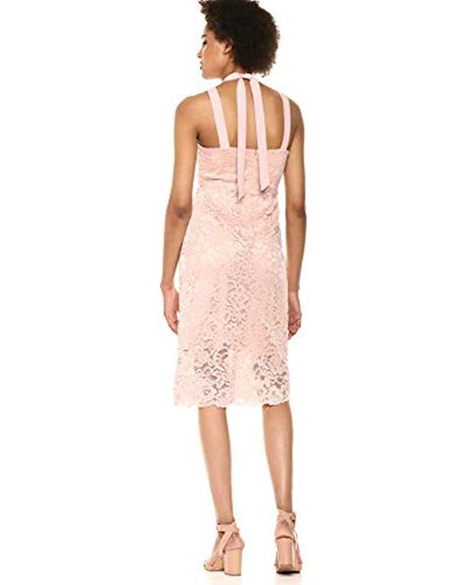 Sam Edelman Sleeveless Lace Thick Strap Midi Dress in Pink - Lyst