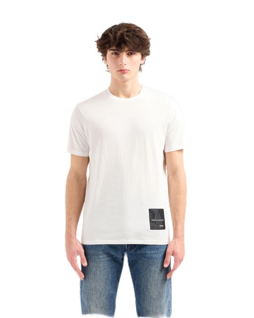Emporio Armani White A | X Armani Exchange Regular Fit Limited Edition Armani Exchange X Mix Mag Patch Logo Tee for men