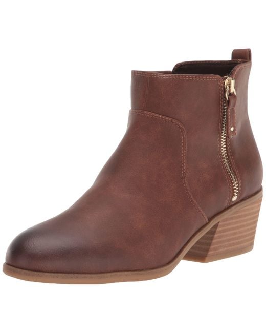 Dr. Scholls Lawless Ankle Booties Boot in Brown Lyst