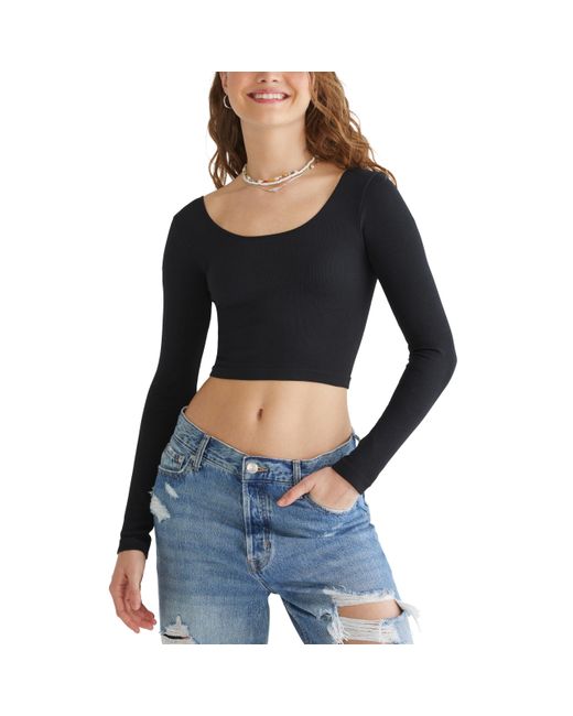 Aéropostale Black Seamless Wear 3-way V-neck Tiny Top