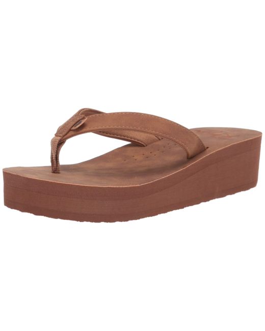 roxy brown flip flops