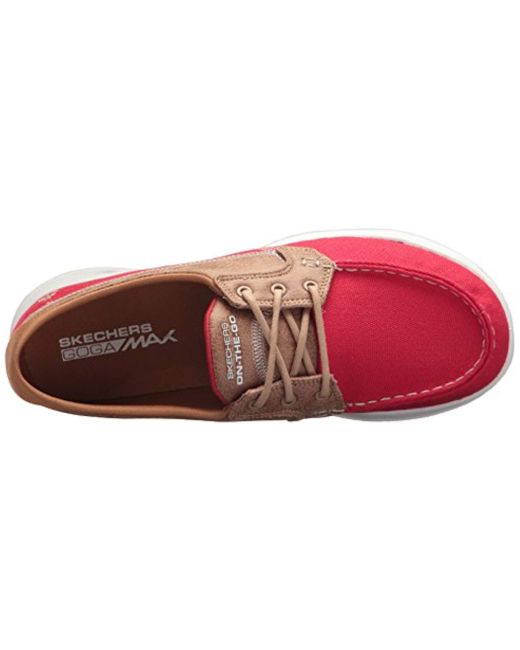 Skechers Go Walk Lite-15430 Boat Shoe in Red | Lyst