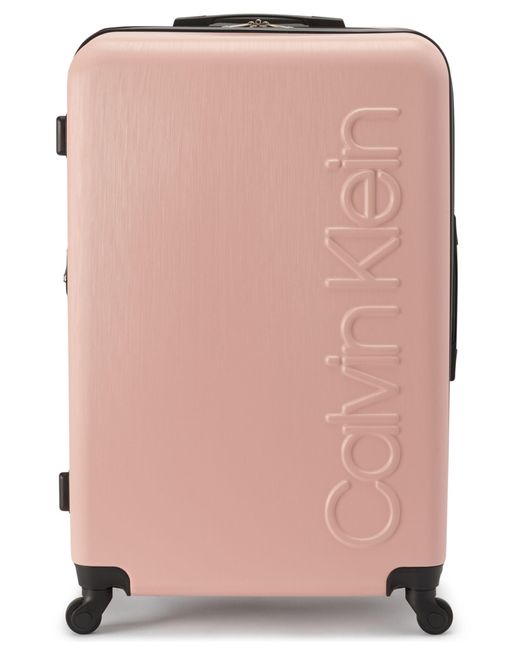 Calvin Klein Pink Hard Side Upright Luggage Spinner Light Weight Suitcase