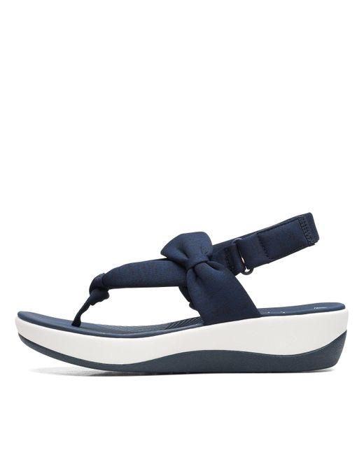 Clarks Arla Nicole Flat Sandal in Blue | Lyst