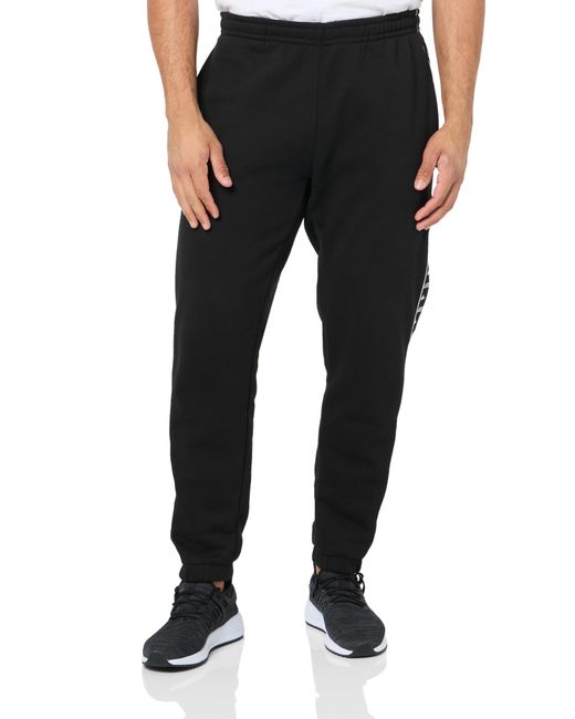Lacoste Black Tapered Fit Sweatpants W/taping On Sidess for men