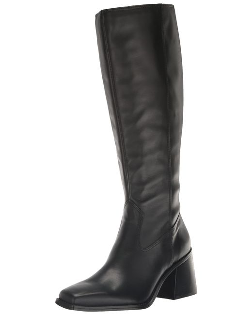 Vince Camuto Black Sangeti Stacked Heel Knee High Wide Calf Boot Fashion
