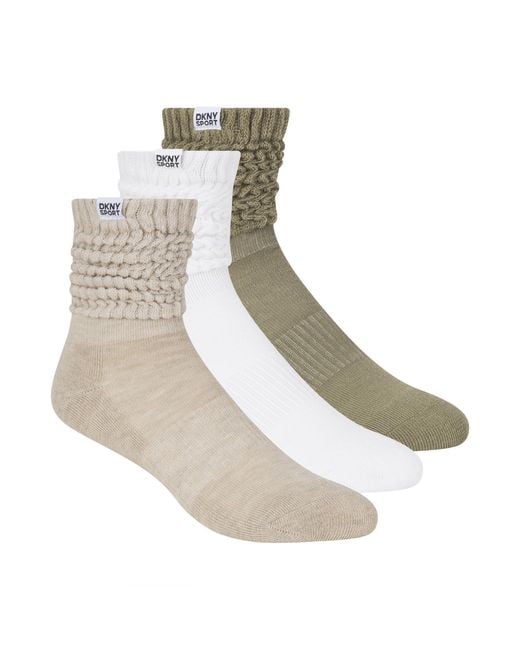 DKNY Multicolor 3 Pack Slouch Crew Socks