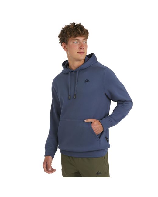 Quiksilver Blue Regular Fit Active Performance Heavyweight Jacquard Mesh And Polar Fleece Pullover Hoodie for men