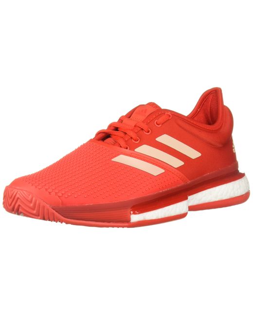 adidas Solecourt Boost Tennis Shoe in Red | Lyst