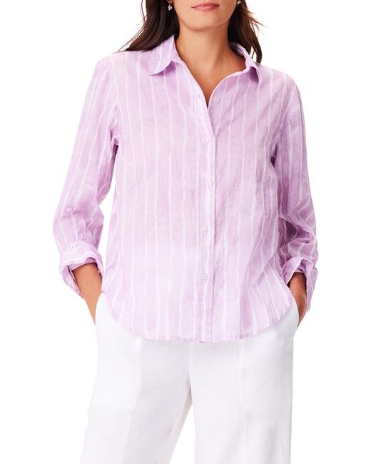 NIC+ZOE Purple Nic+zoe Watercolor Stripe Girlfriend Shirt