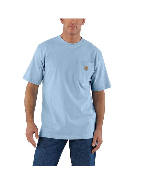 Carhartt Blue Loose Fit Heavyweight Short-sleeve Pocket T-shirt for men