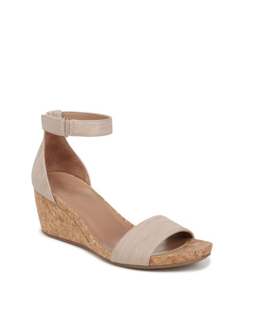 Naturalizer Natural S Areda Wedge Sandal Fawn Beige Metallic 10 W