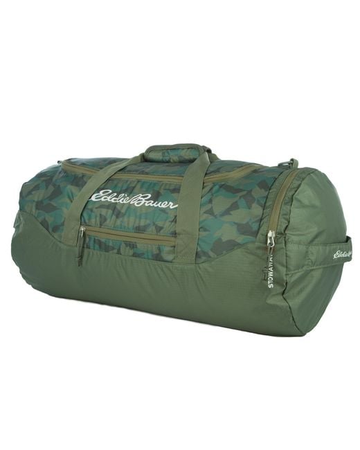 Eddie Bauer Green Stowaway Packable 45l Duffel Bag-made From Ripstop Polyester