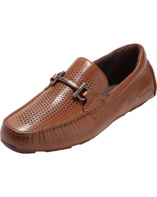 Cole Haan Brown Grand Laser Bit Driver Driving Style Loafer for men