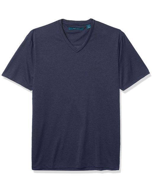 Perry Ellis Blue Performance V-neck Tee Shirt for men