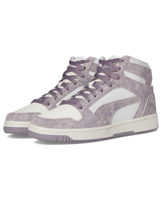 PUMA Women's Gray Rebound Layup Mid Shoes Sneaker