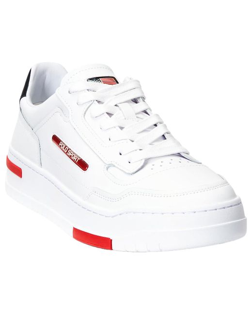 Polo Ralph Lauren White Leather Sneakers for men