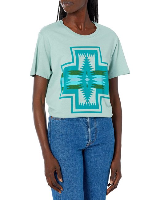 Pendleton Blue Womens Harding Graphic Heritage Tee T Shirt