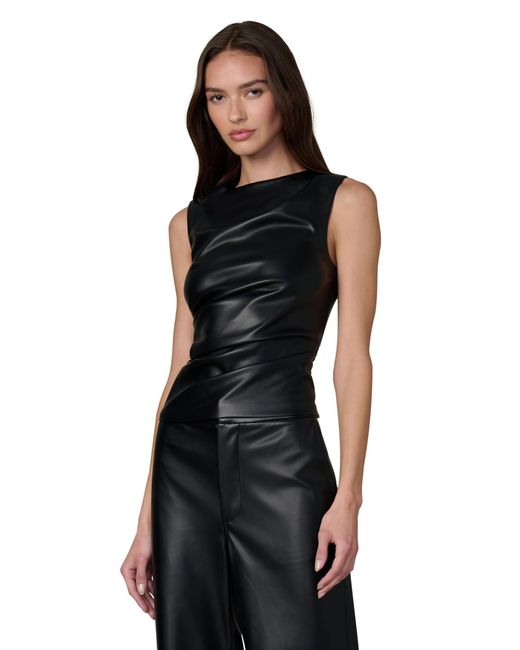 Joe's Jeans Black The Meg Vegan Leather Sleeveless Top