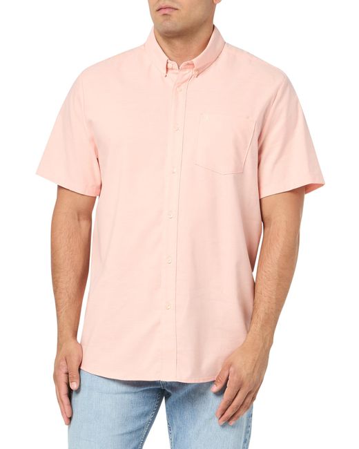 Volcom Pink Everett Oxford Short Sleeve Shirt for men