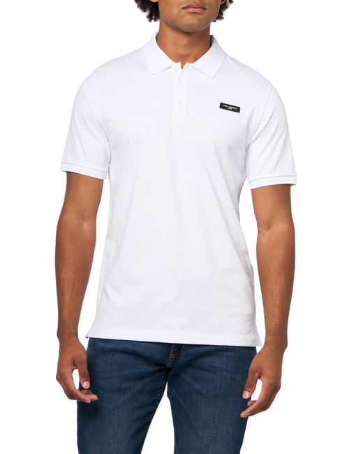 Karl Lagerfeld White Paris Basic Short Sleeve Karl Logo Polo for men