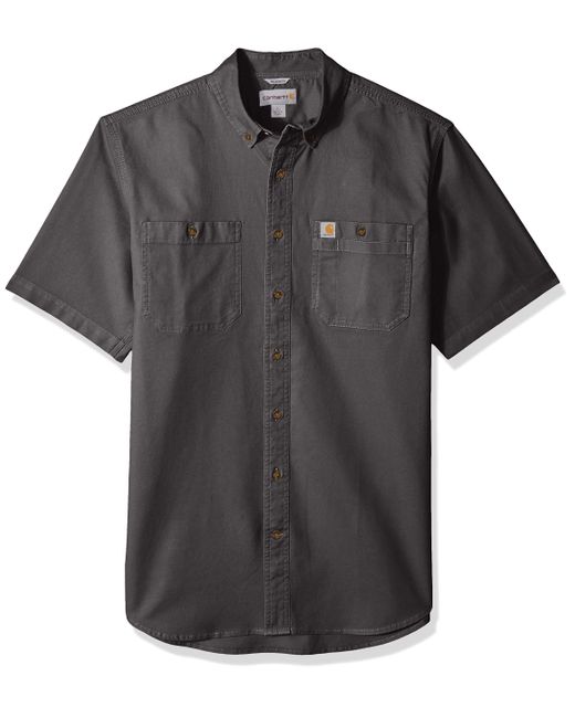 Carhartt Cotton Rugged Flex Rigby Short Sleeve Work Shirt in Gray for ...