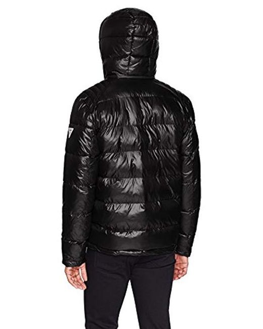 Guess Midweight Puffer Jacket in Black for Men - Save 64% - Lyst