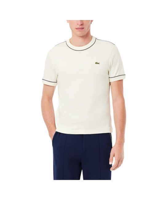 Lacoste White Slim Fit Elevated Tennis T-shirt for men