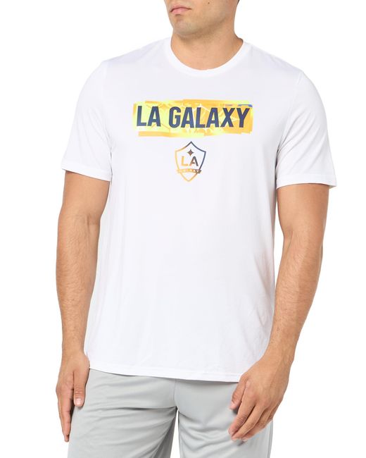 Adidas White Los Angeles Galaxy Local Stoic Short Sleeve Pre-game T-shirt for men
