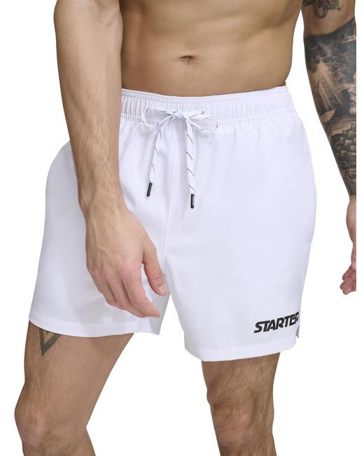 Starter White Standard Quick Dry Stretch Volley Swim Trunk for men