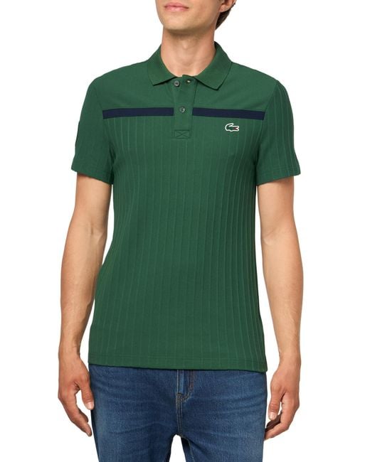 Lacoste Green Sport Ultra Dry Badge Accent Tennis Heritage Polo Shirt for men