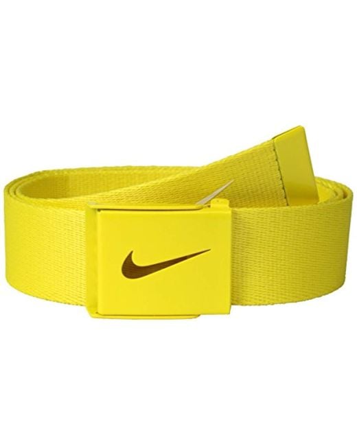 Nike Yellow Tech Essentials Single Web Golf Belt for men