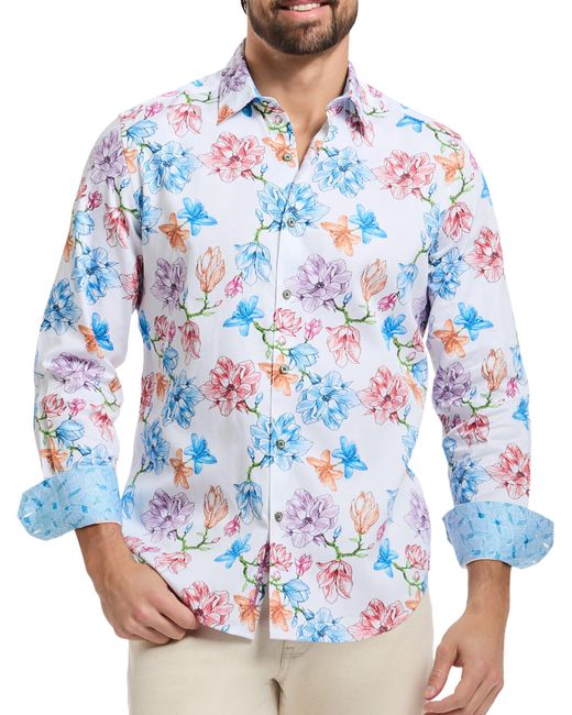 Robert Graham Blue 's Harroway Long-sleeve Button-down Shirt for men