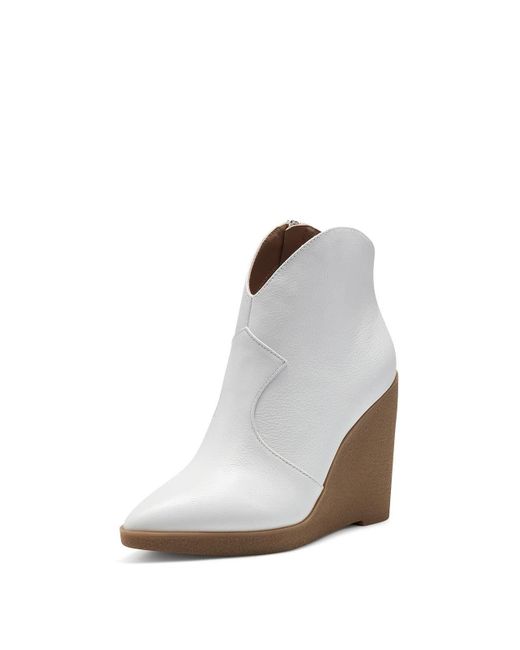 Jessica Simpson S Crais Leather Ankle Boots White 8 Medium