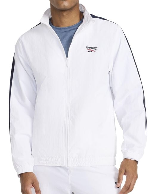 Reebok White 's Ri Cross Check Woven Jacket for men