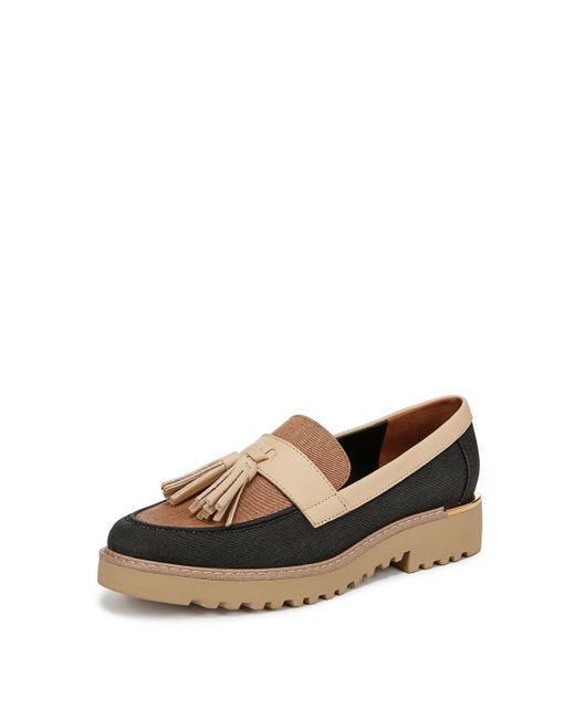 Franco Sarto Brown S Carolynn Loafer Black Colorblock Twill 8.5 M