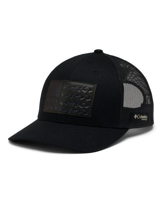 Columbia Unisex Phg Leather Game Flag Snap Back - High, Black, One Size