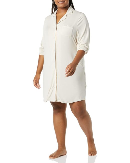Camicia da Notte con Bordi Tubolari di Amazon Essentials in White