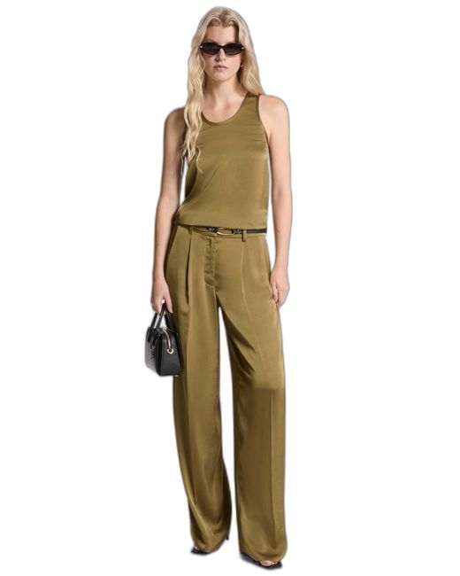 Michael Kors Metallic Satin Wide Leg Pant