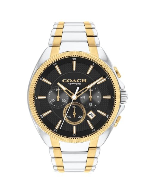 COACH Metallic Chronograph Wristwatch With Date Window And Subdials For for men