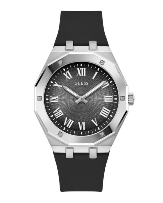 Guess Gray Analog Silicone Watch 42mm for men