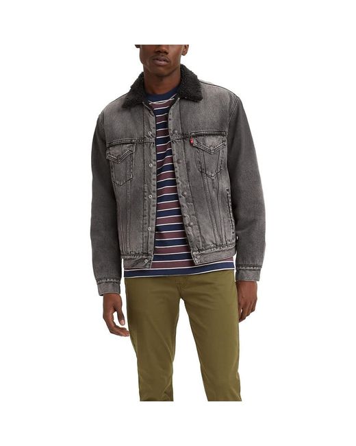 mens levis sherpa jacket black