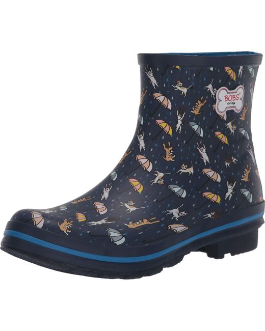 Skechers Blue Bobs Check-raining Cats And Dogs Boot
