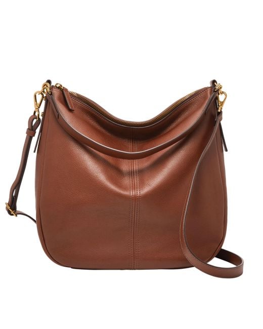 Fossil Brown Jolie Leather Hobo Purse Handbag