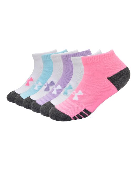 Under Armour Pink 6pk Ua Performance Tech Half-cushion Quarter Socks for men