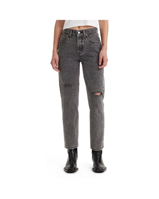 Levi's Gray 501 Crop Jeans,