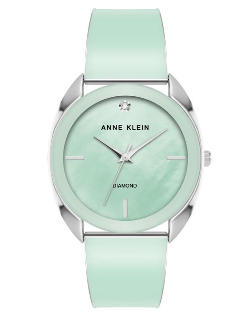Anne Klein Green Genuine Diamond Dial Bangle Watch